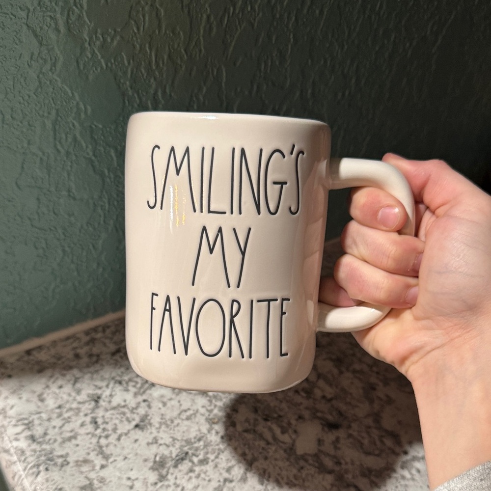 Rae Dunn Cream Mug - Smiling's My Favorite